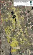 Map of Town of Acushnet Parcels on 2001 aerial photo