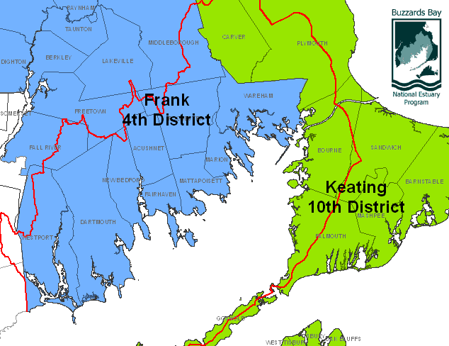 Congressional Districts of Southeastern Massachusetts for the Buzzards Bay watershed
