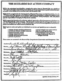 Buzzards Bay Municipal Action Compact to implement the CCMP