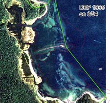 DEP 1995 Eelgrass Map on original 1994 base map