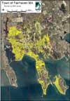 Map of Town of Fairhaven Parcels on 2001 aerial photo