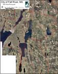 Map of Town of Fall River Parcels on aerial photo