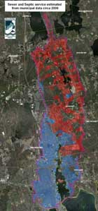 Estimated sewer and septic service Estimated sewer and septic service