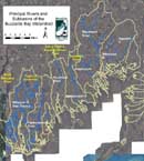 Buzzards Bay rivers and their subwatersheds. Buzzards Bay rivers and their subwatersheds.