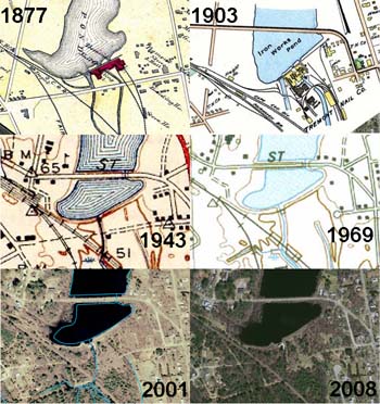 Tremont Iron Works Pond and Dam over Time Tremont Iron Works Pond and Dam over Time