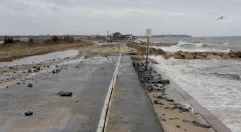 Another view of storm damage on Surf Drive, Falmouth, near the Town Beach.