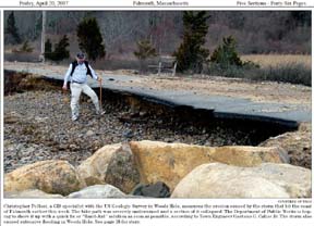 Undermining of the Shining Sea Bikepath by the Spring 2007 noreaster in Falmouth, MA