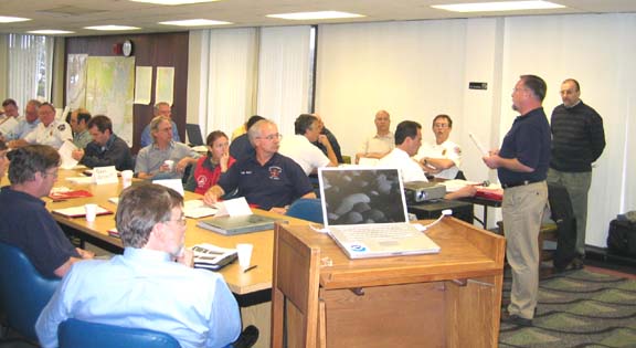 Municipal officials training for an oil spill prior to the Bouchard No. 120 accident.