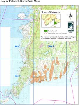 Map panel key, stormwater discharges in Falmouth Map panel key, stormwater discharges in Falmouth