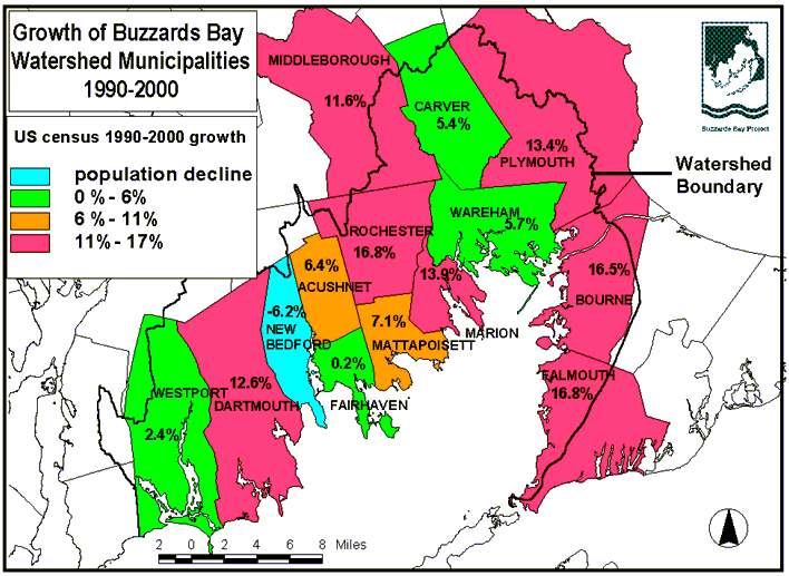 Map showing population growth rates.