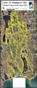 Map of Town of Westport Parcels on 2001 aerial photo