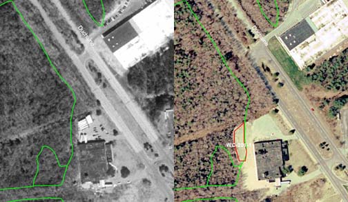 Wetland Loss Associated with Commercial Development in New Bedford.