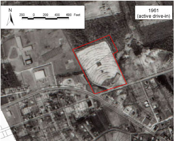 1961 aerial of Fairhaven Drive-in Theater site.